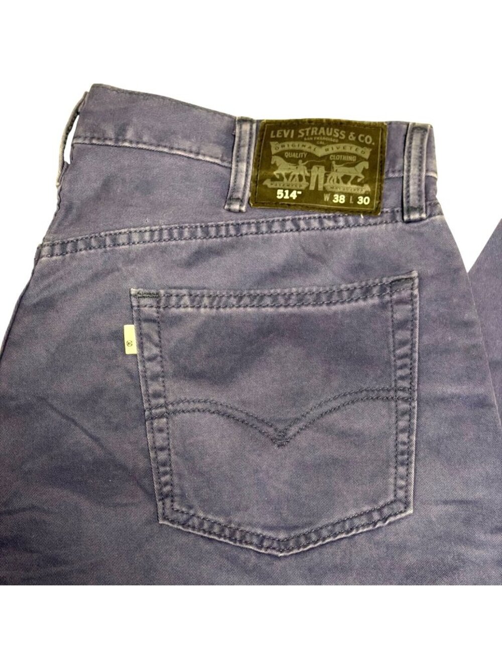 Levis 514 Mens Straight Fit Jeans W38 L30 Purple Cotton Denim Classic Style - Picture 3 of 4